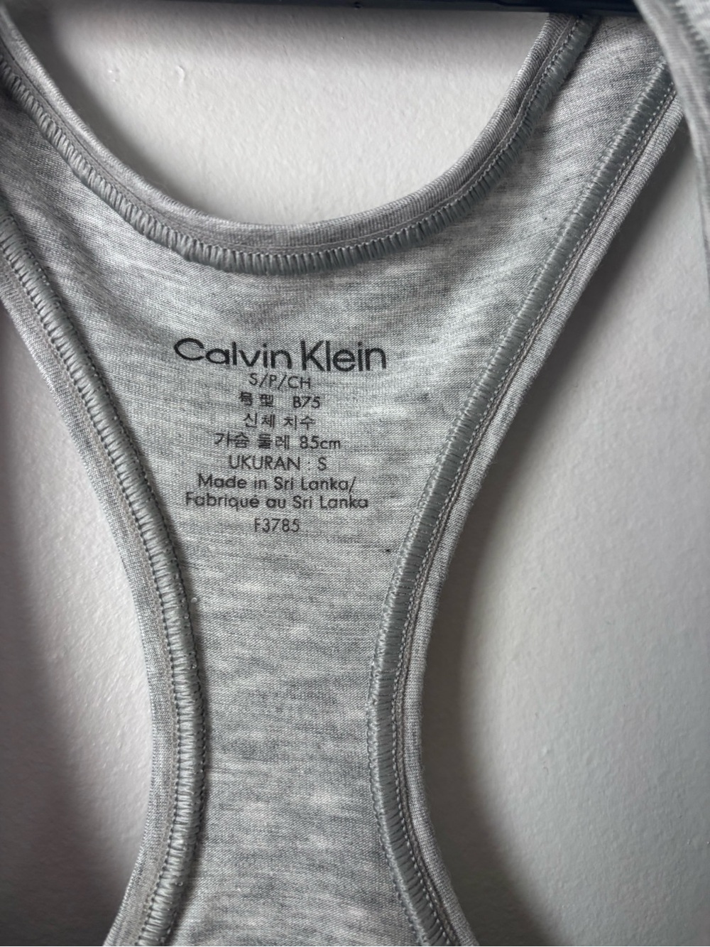 Calvin Klein Modern Cotton Unlined Racerback Bralette | Heather Grey - Picture 4 of 5